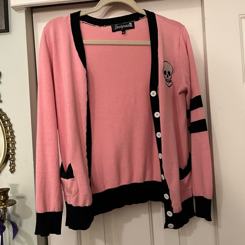 Sourpuss Skull Cardigan  - size M